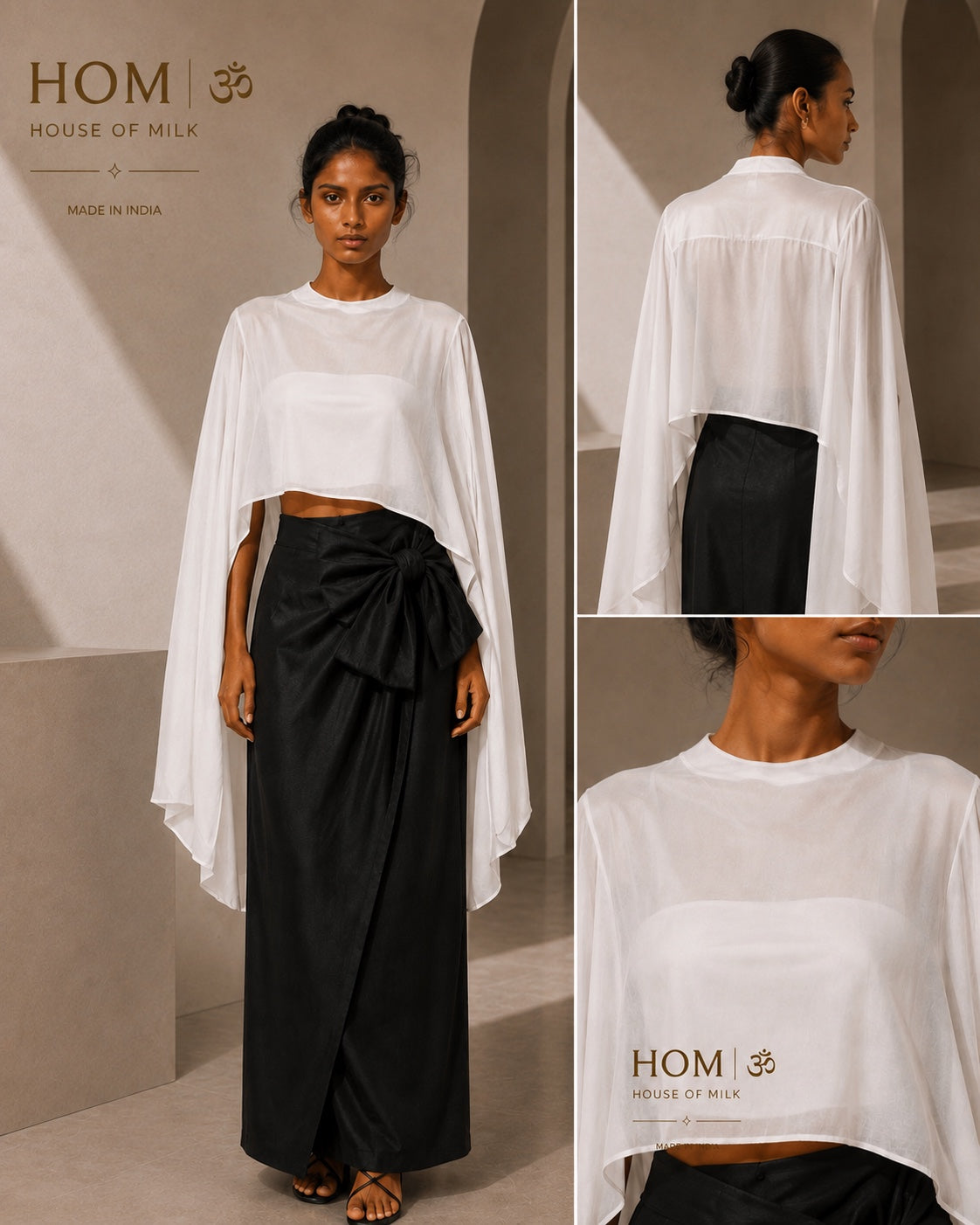 White Discipline — Cape Top + Wrap Pants