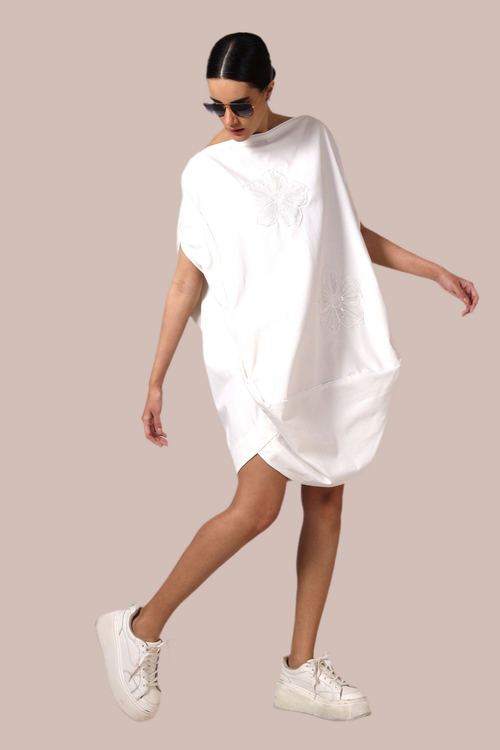 White Denim boxy dress