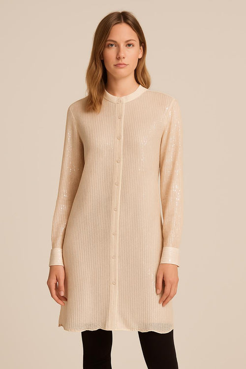 Beige Sequin shirt