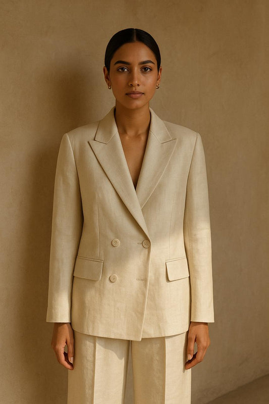 Cream gold blazer and pant