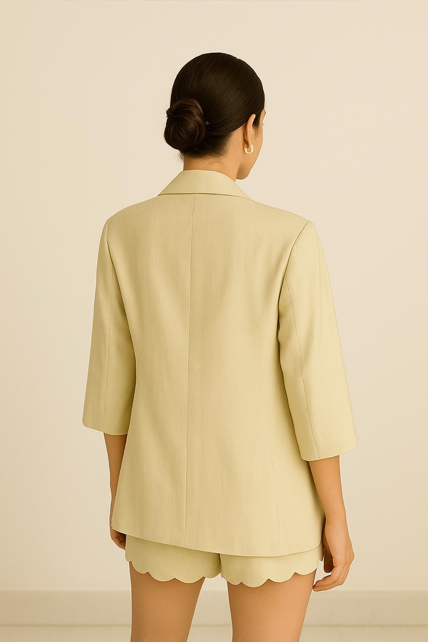 Gold & Cream Jacket, bustier & shorts set