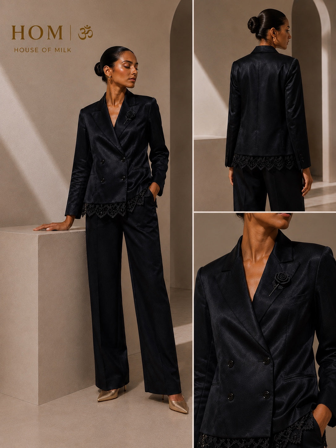 Beige Discipline — Double-Breasted Blazer + Pants